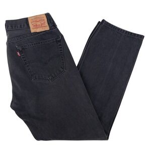 Levi's 505‎ Jeans Mens 36x32 Black Regular Fit Straight Leg Denim Classic Zip